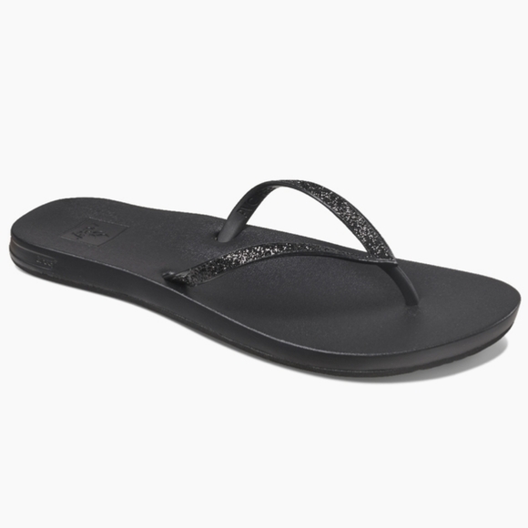 REEF NWT WOMEN'S SZ. 10/11 BLACK CUSHION STARGAZER FLIP FLOPS - Picture 3 of 12